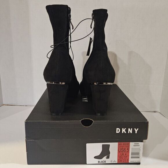 DKNY Ladies' Stretch Cavale Heeled Boot / Color Black/‎ Size 6.5 / New - Picture 6 of 15